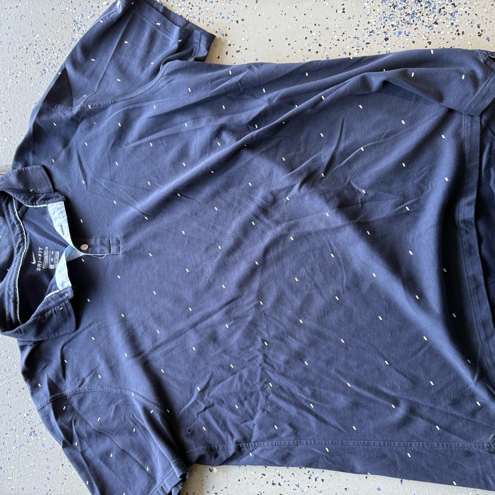 Nike Dri-FIT Dark Blue Shirt with Light Blue Accents
